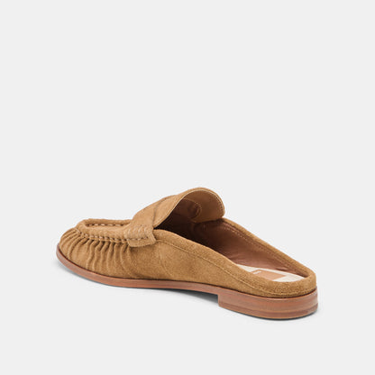 BETZY Lt Brown Suede Closed-Toe Slip-On Loafers | Dolce Vita