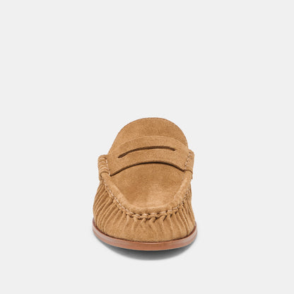 BETZY Lt Brown Suede Closed-Toe Slip-On Loafers | Dolce Vita