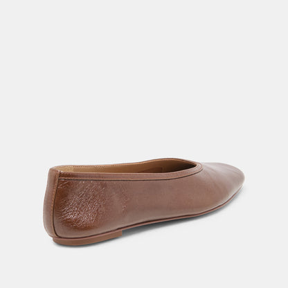 CARET Russet Leather Pointed-Toe Ballet Flats | Dolce Vita