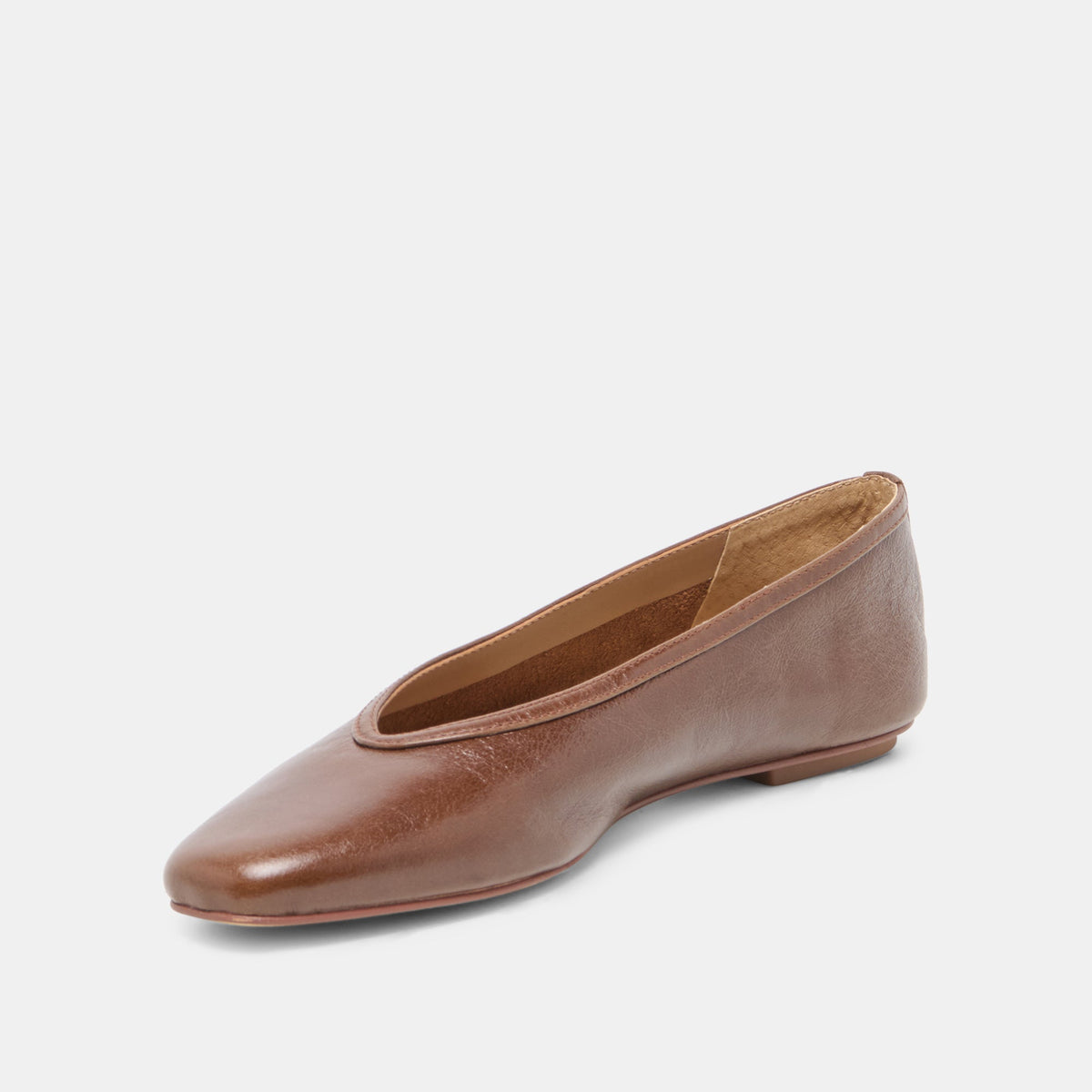 CARET Russet Leather Pointed-Toe Ballet Flats | Dolce Vita