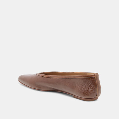 CARET Russet Leather Pointed-Toe Ballet Flats | Dolce Vita