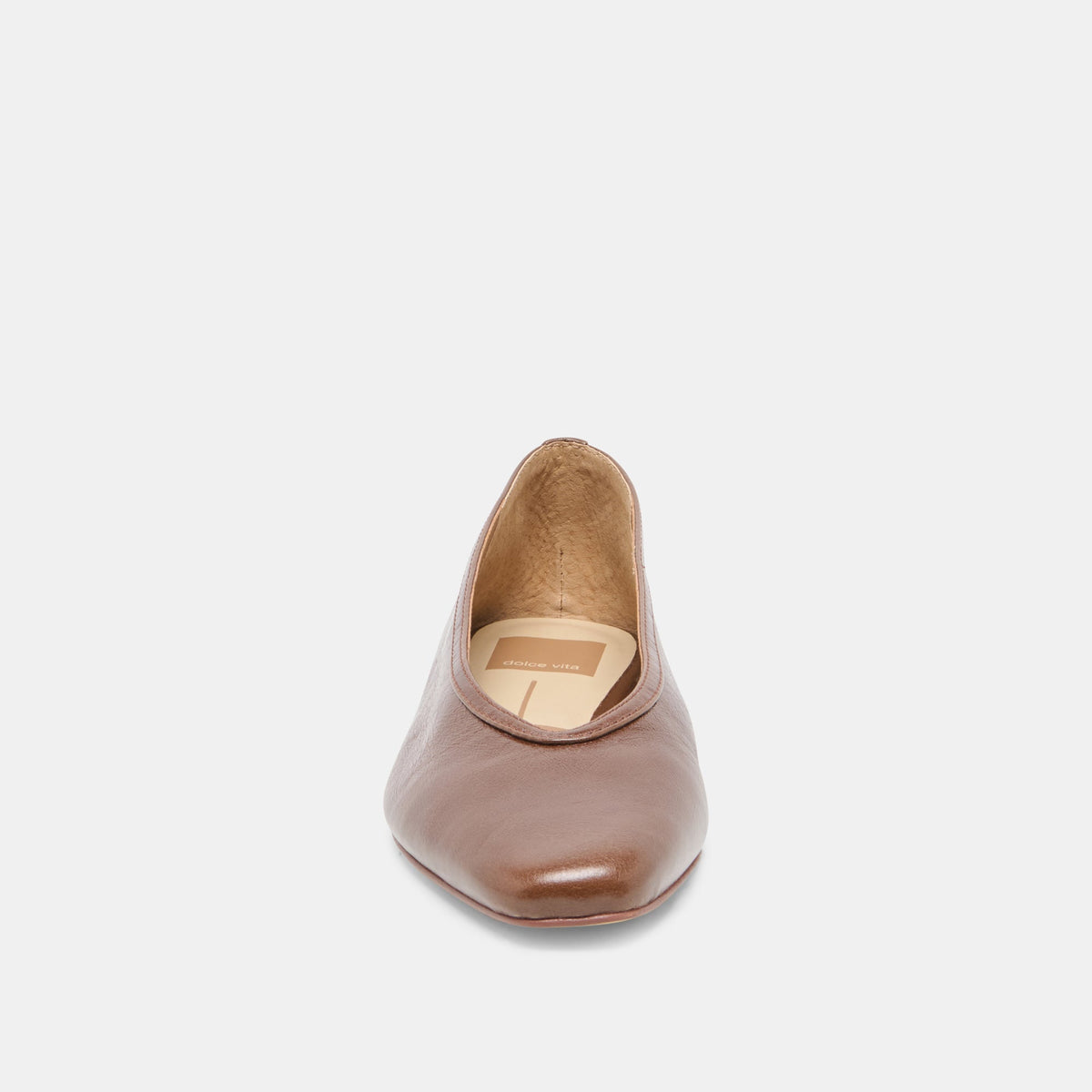 CARET Russet Leather Pointed-Toe Ballet Flats | Dolce Vita