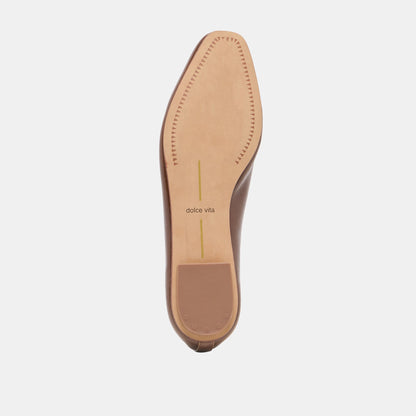 CARET Russet Leather Pointed-Toe Ballet Flats | Dolce Vita
