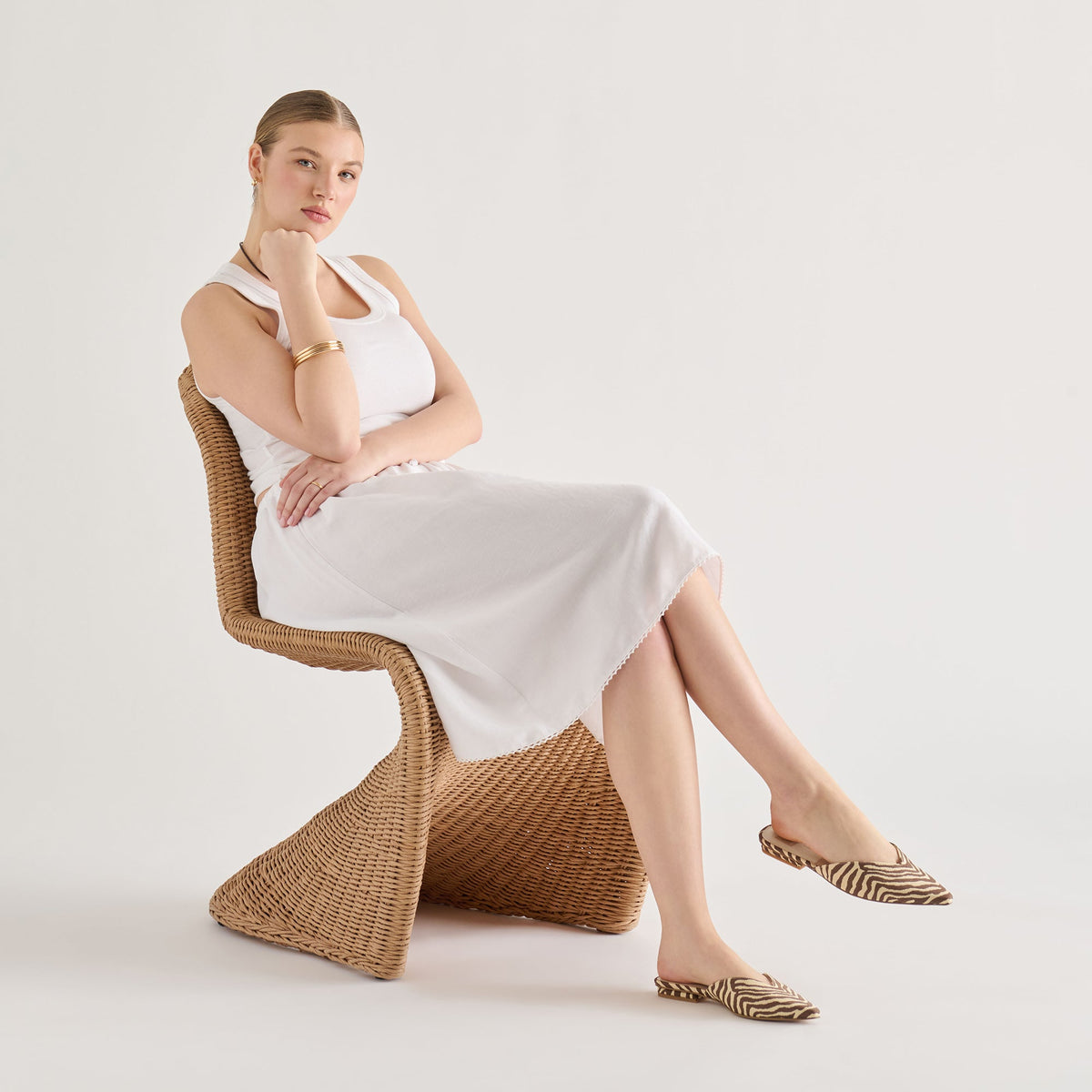 Elm Beige Zebra Raffia Flats | Dolce Vita