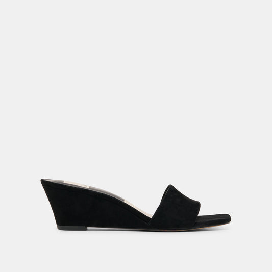 Qaily Onyx Suede Wedges | Dolce Vita