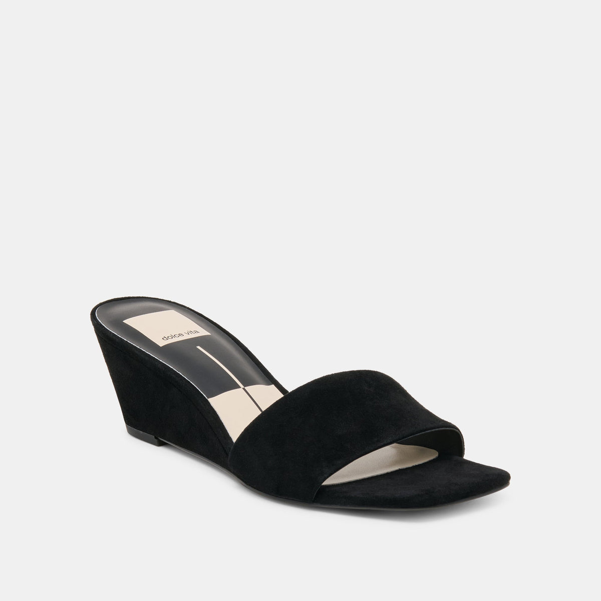 Qaily Onyx Suede Wedges | Dolce Vita