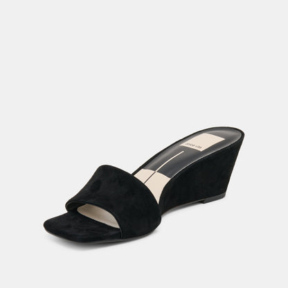 Qaily Onyx Suede Wedges | Dolce Vita