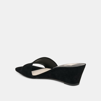 Qaily Onyx Suede Wedges | Dolce Vita