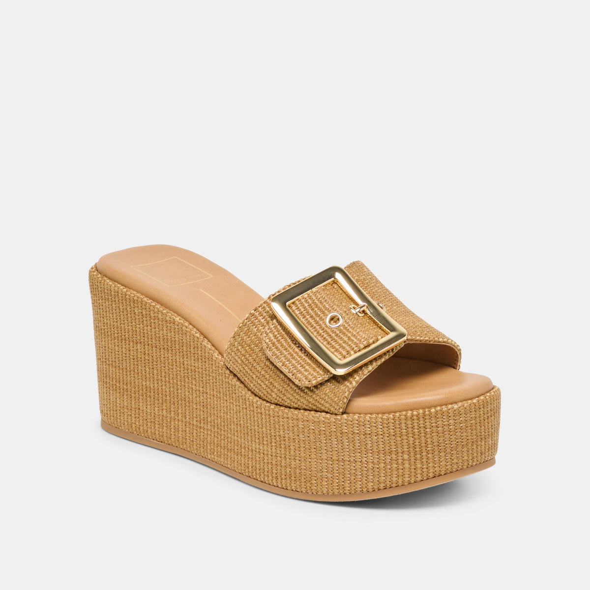 Jilian Wide Mocha Raffia Wedges | Dolce Vita