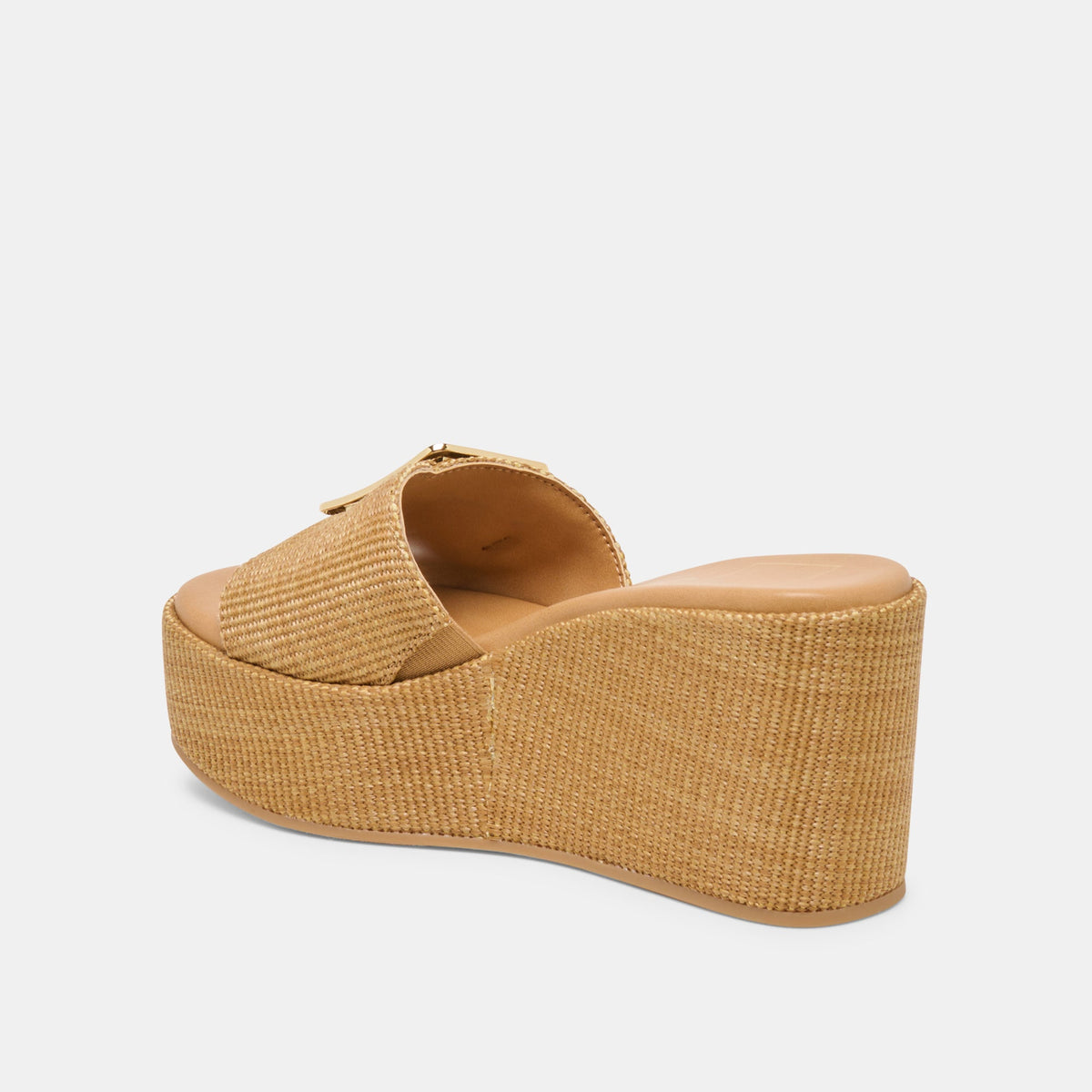 Jilian Wide Mocha Raffia Wedges | Dolce Vita