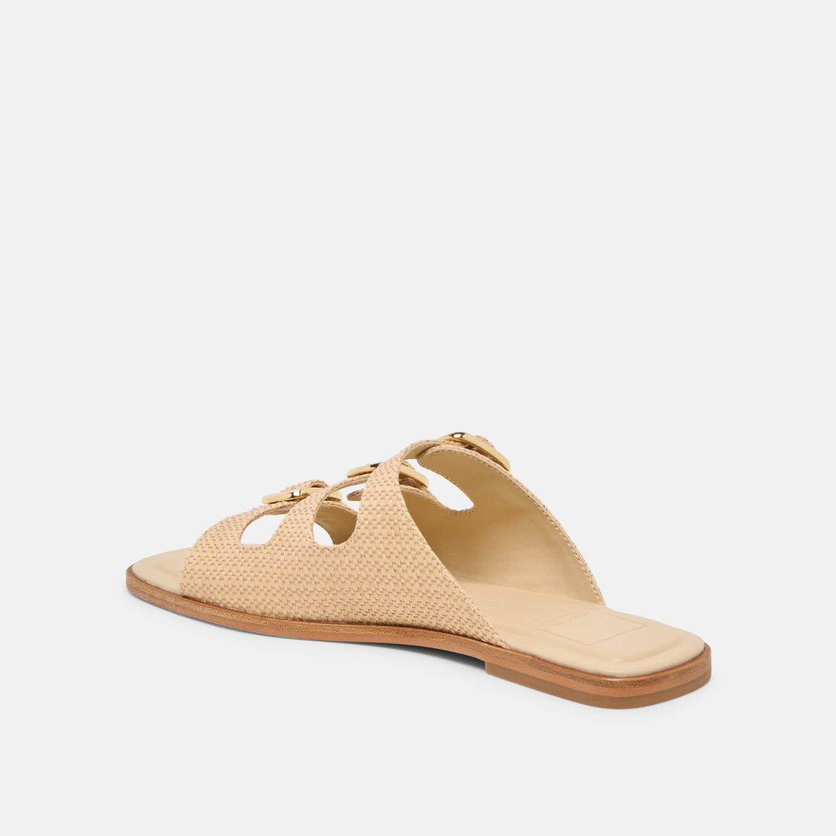 FIN Sand Raffia Open-Toe Slide Sandals | Dolce Vita