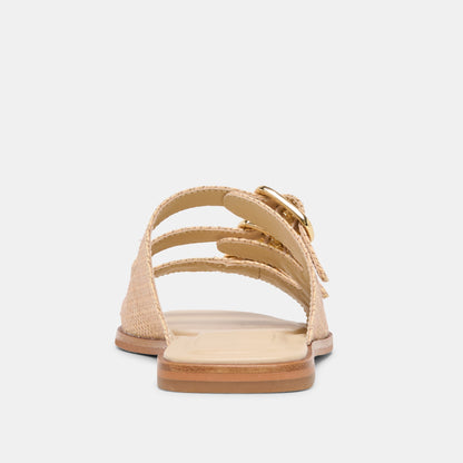 FIN Sand Raffia Open-Toe Slide Sandals | Dolce Vita