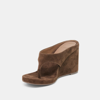 Hinna Dk Brown Suede Wedges | Dolce Vita
