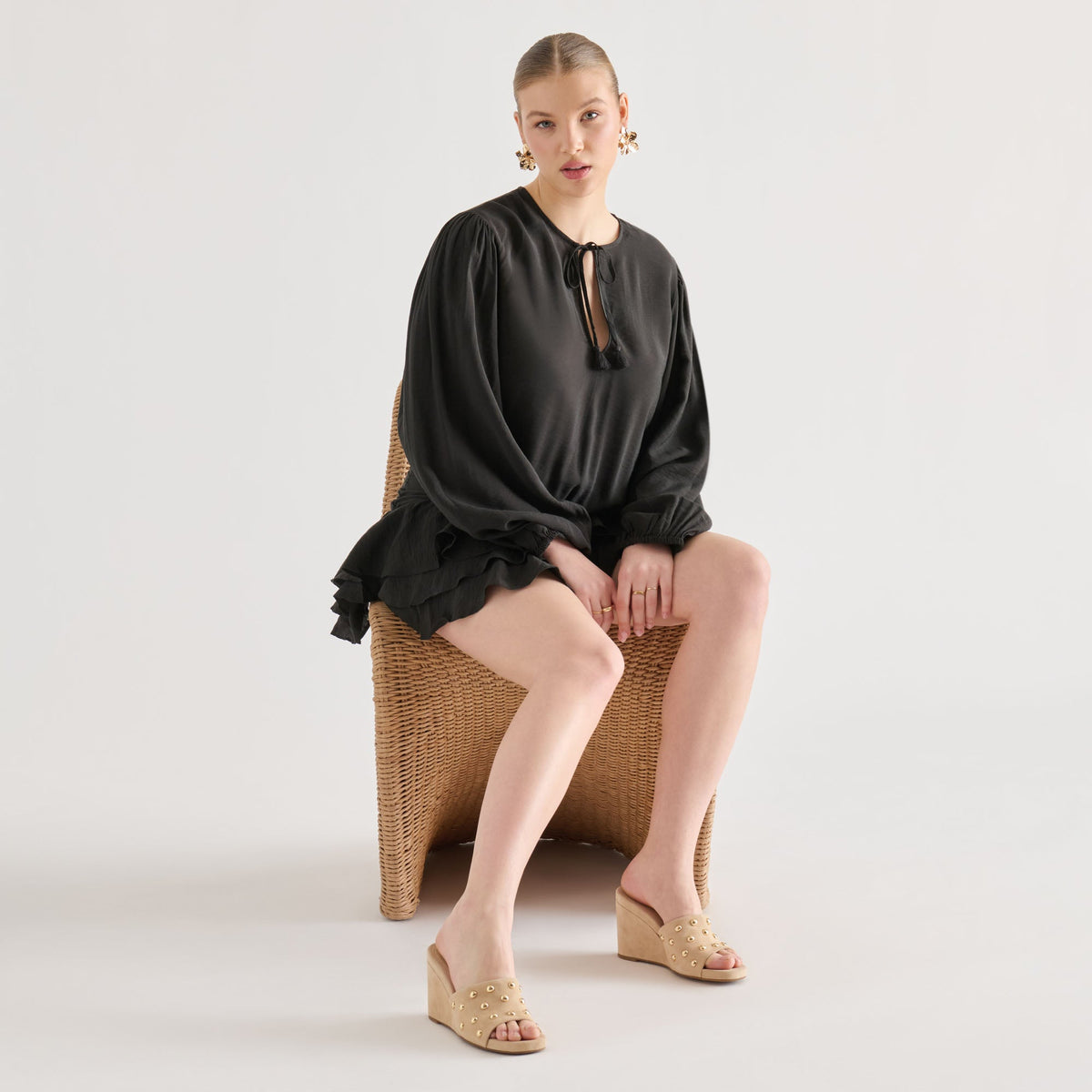 Holta Stud Camel Suede Wedges | Dolce Vita