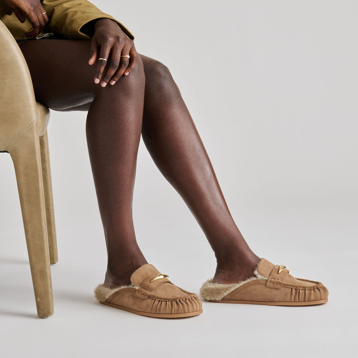 Jodero Plush Mushroom Suede Flats | Dolce Vita