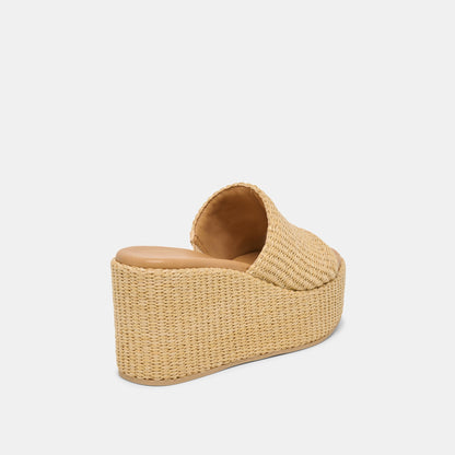 Joclyn Wide Lt Natural Raffia Wedges | Dolce Vita