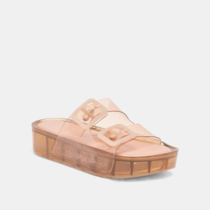 JULIO X Mocha Vinyl Jelly Platform Sandals | Dolce Vita