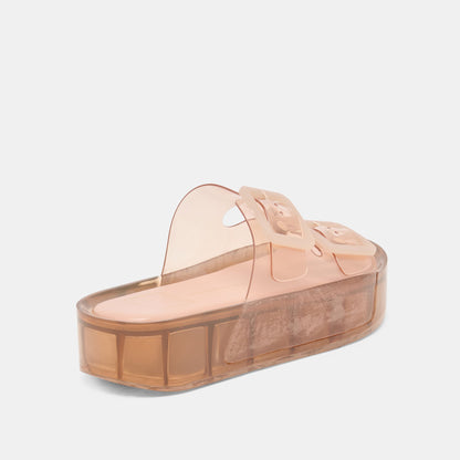 JULIO X Mocha Vinyl Jelly Platform Sandals | Dolce Vita