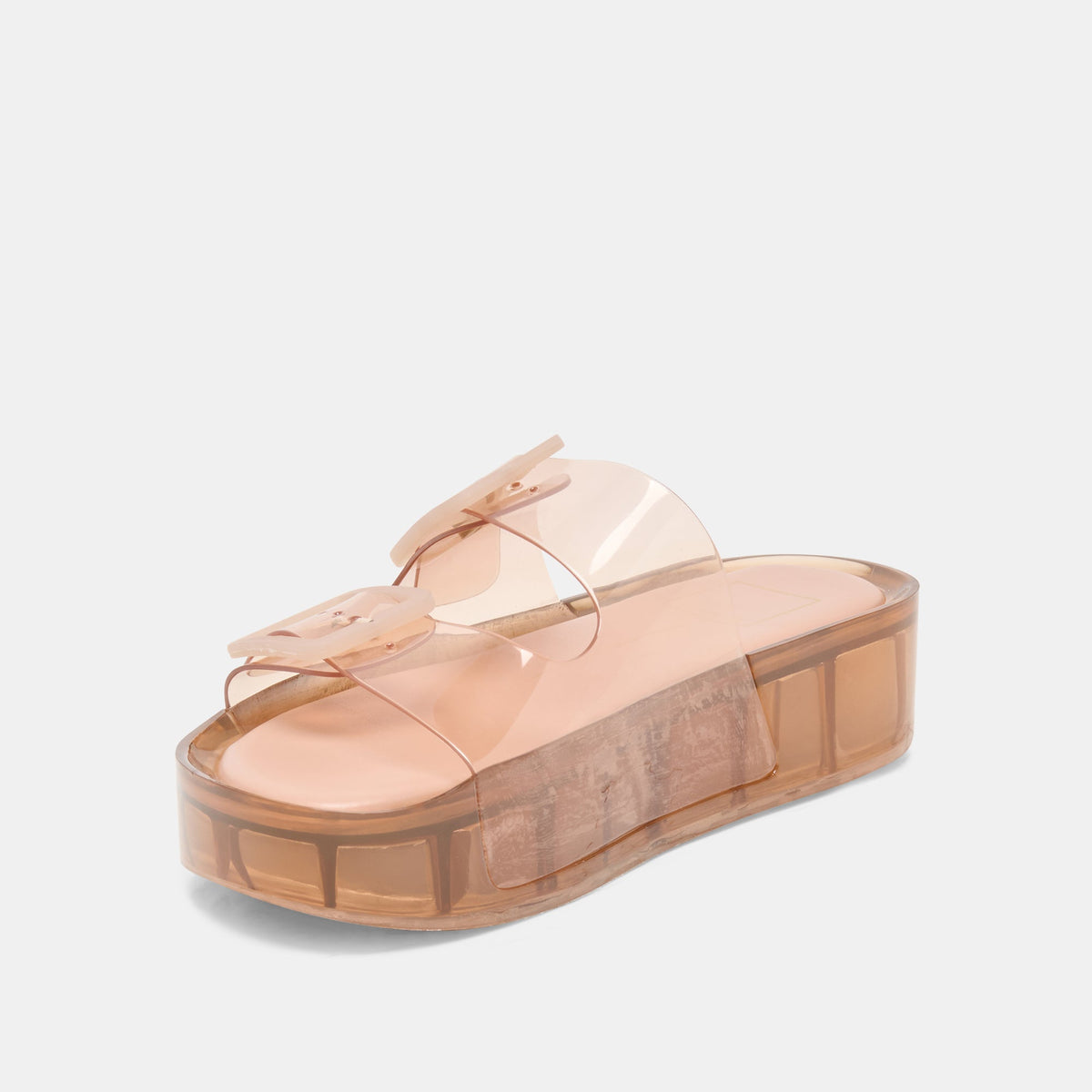 JULIO X Mocha Vinyl Jelly Platform Sandals | Dolce Vita