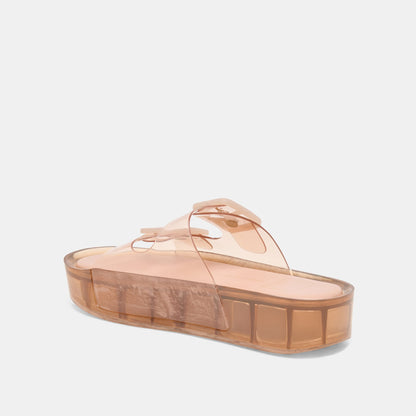 JULIO X Mocha Vinyl Jelly Platform Sandals | Dolce Vita