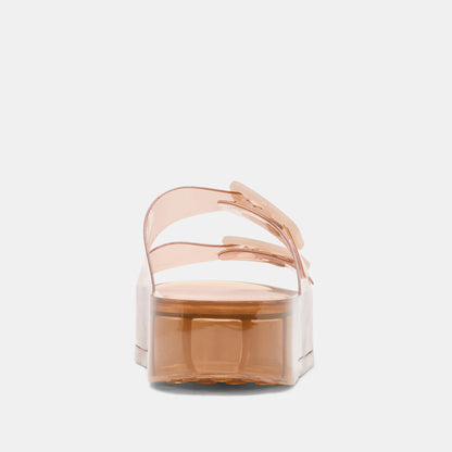 JULIO X Mocha Vinyl Jelly Platform Sandals | Dolce Vita