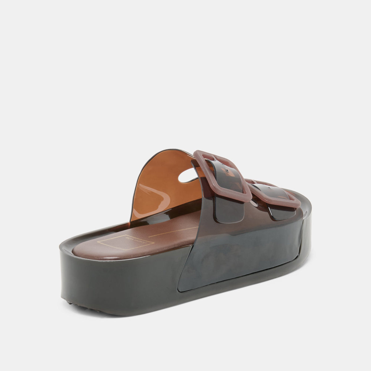 JULIO X Chocolate Vinyl Jelly Platform Sandals | Dolce Vita