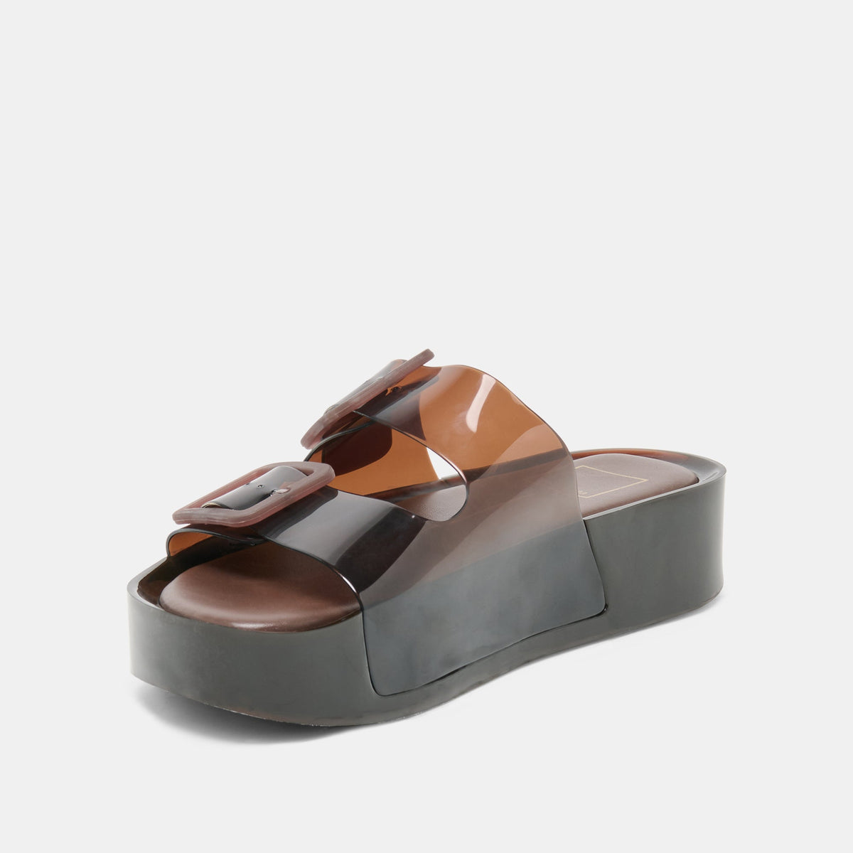 JULIO X Chocolate Vinyl Jelly Platform Sandals | Dolce Vita
