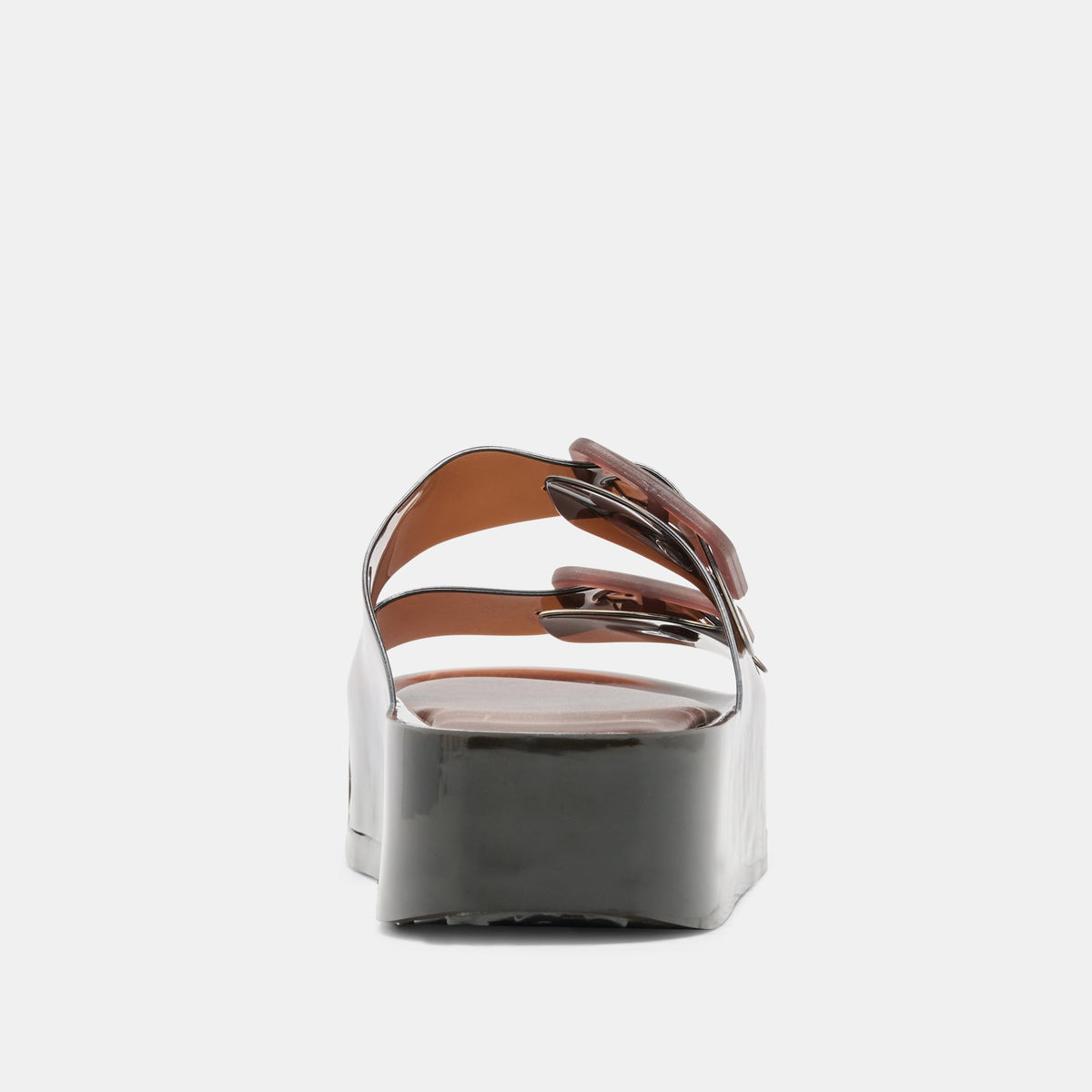 JULIO X Chocolate Vinyl Jelly Platform Sandals | Dolce Vita