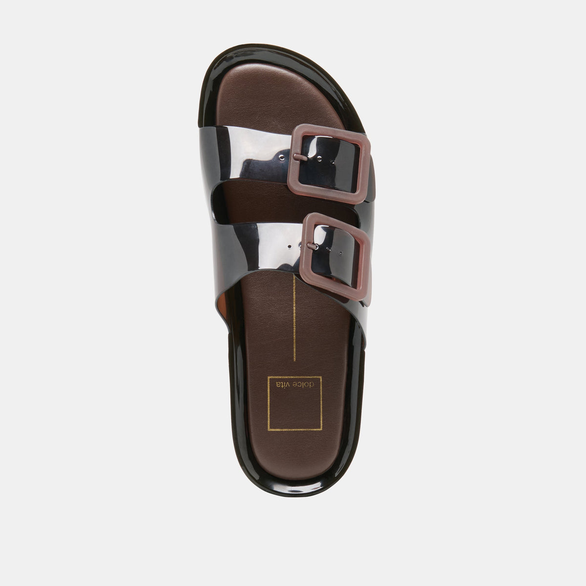 JULIO X Chocolate Vinyl Jelly Platform Sandals | Dolce Vita