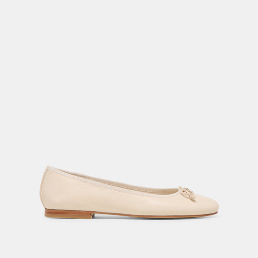 Ritla Wide Bone Leather Ballet Flats | Dolce Vita