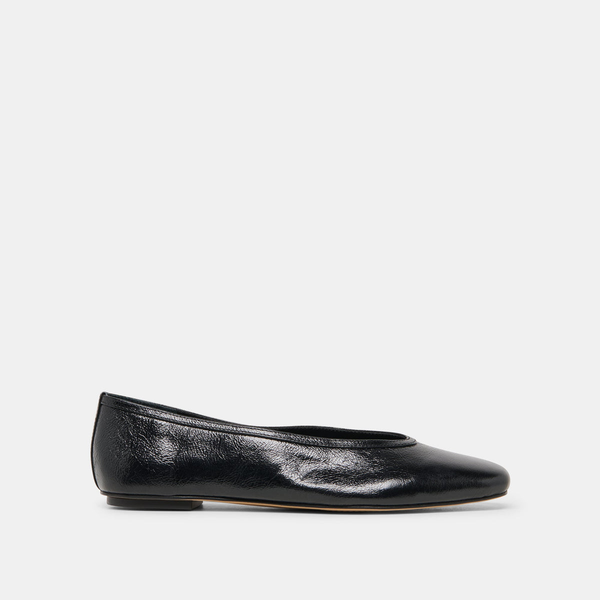 CARET Black Leather Pointed-Toe Ballet Flats | Dolce Vita