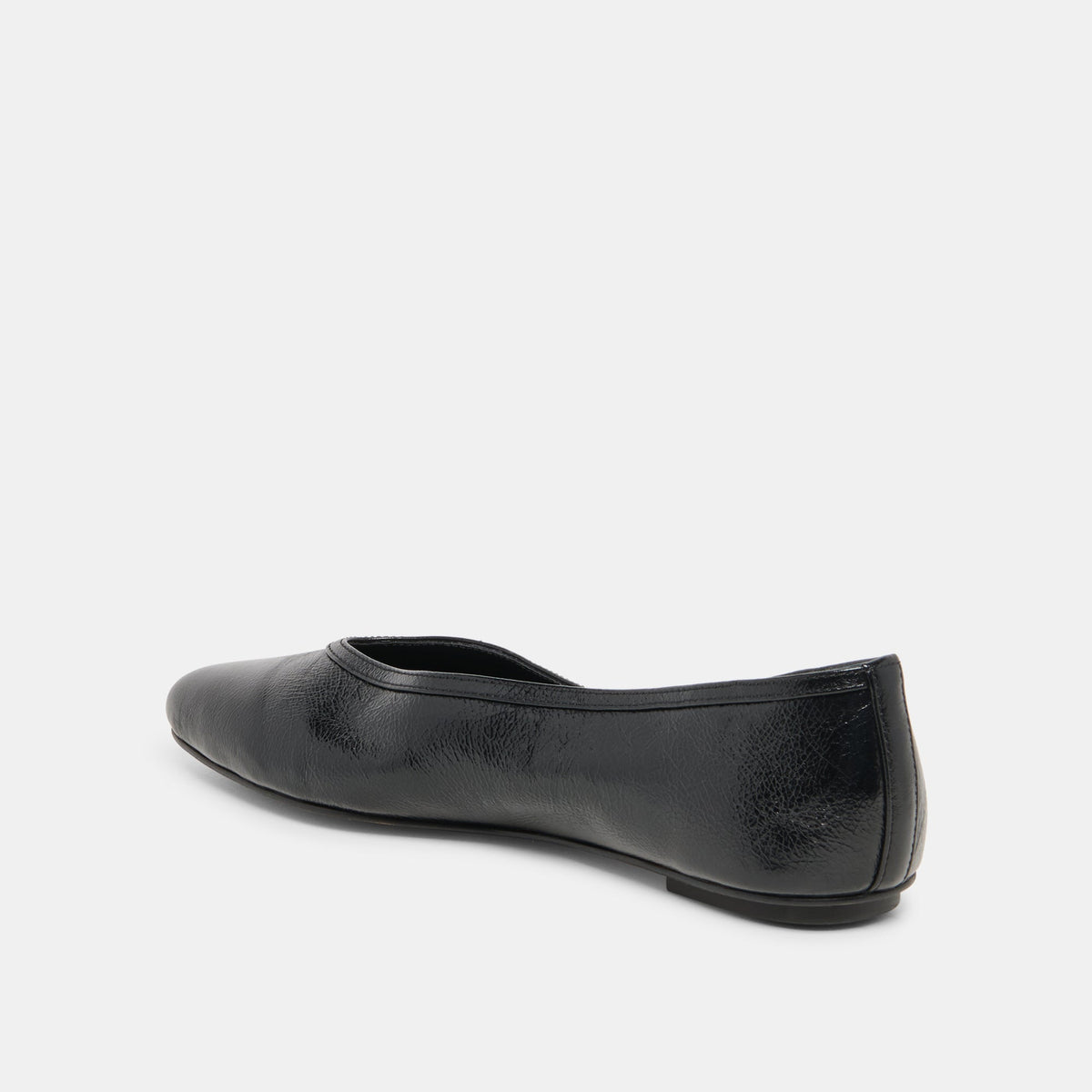 CARET Black Leather Pointed-Toe Ballet Flats | Dolce Vita