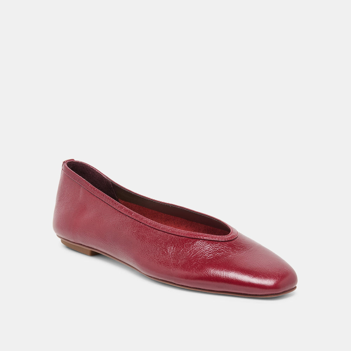 CARET Garnet Leather Pointed-Toe Ballet Flats | Dolce Vita