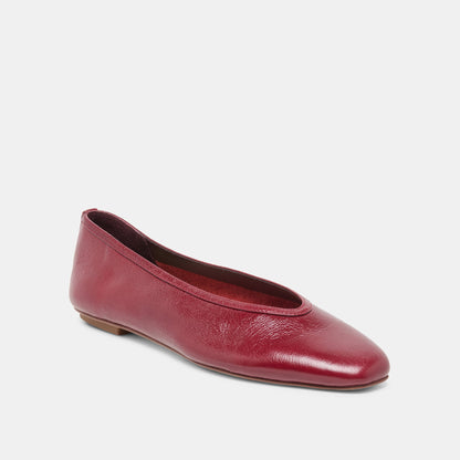 CARET Garnet Leather Pointed-Toe Ballet Flats | Dolce Vita