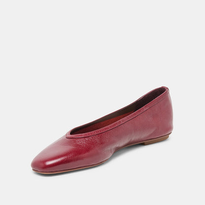 CARET Garnet Leather Pointed-Toe Ballet Flats | Dolce Vita