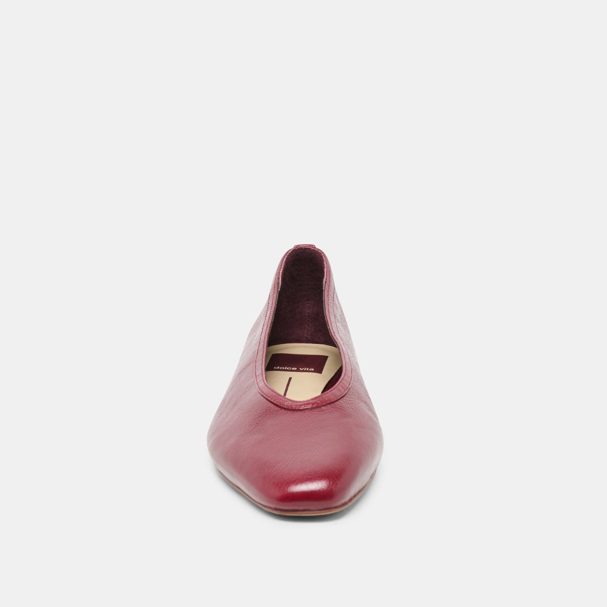 CARET Garnet Leather Pointed-Toe Ballet Flats | Dolce Vita