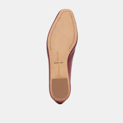 CARET Garnet Leather Pointed-Toe Ballet Flats | Dolce Vita