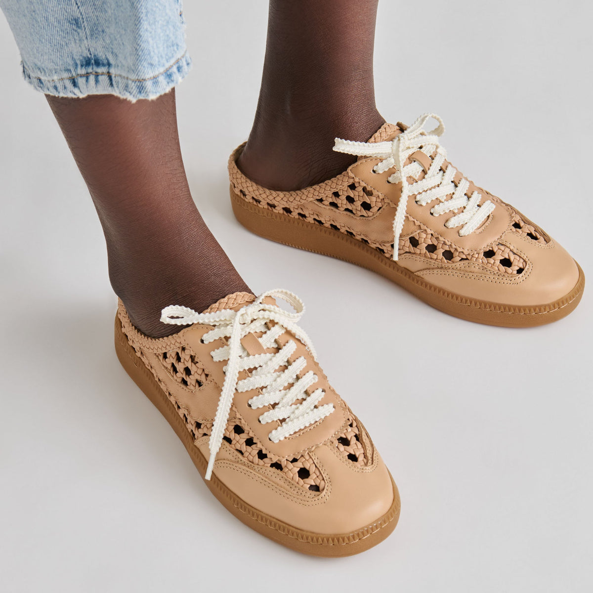 Notice Slide Woven Cafe Woven Stella Sneakers | Dolce Vita