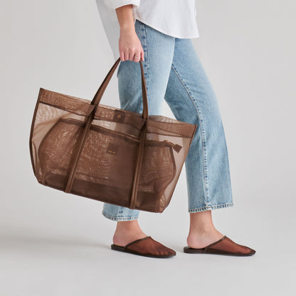 Geni Chocolate Mesh Flats | Dolce Vita