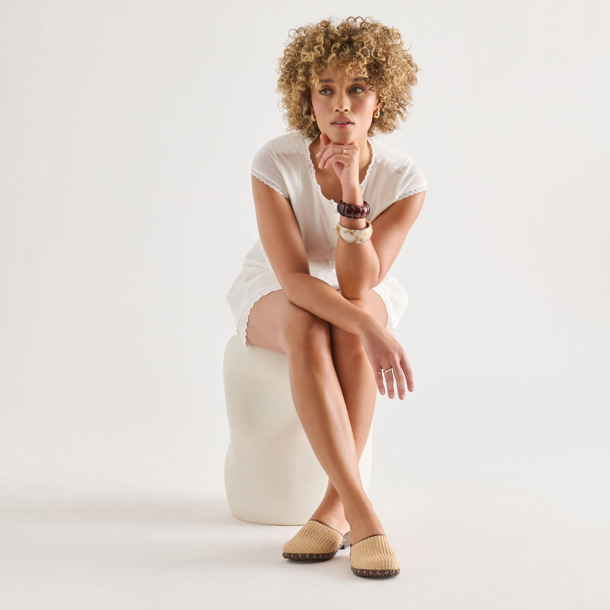 Alanis Lt Natural Raffia Flats | Dolce Vita