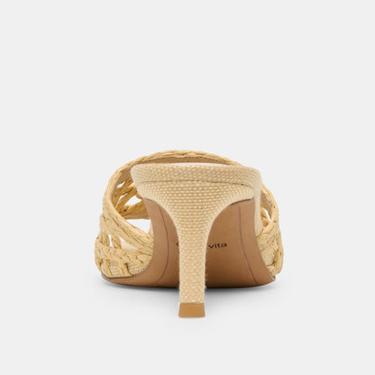 Bowen Lt Natural Raffia Heels | Dolce Vita