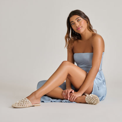 Rova Bead Ivory Disc Mesh Flats | Dolce Vita