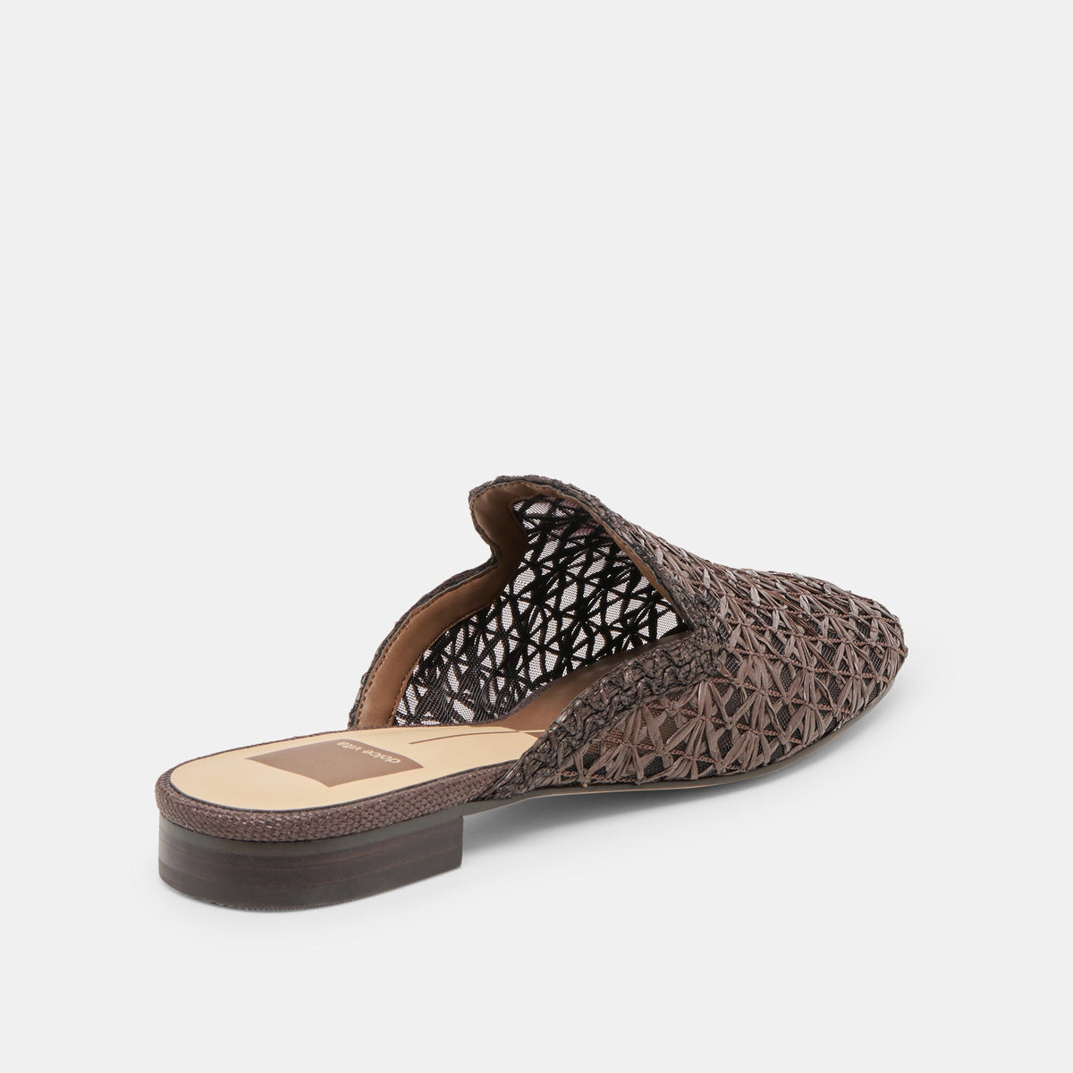 Kirt Chocolate Cross Hatch Raffia Flats | Dolce Vita