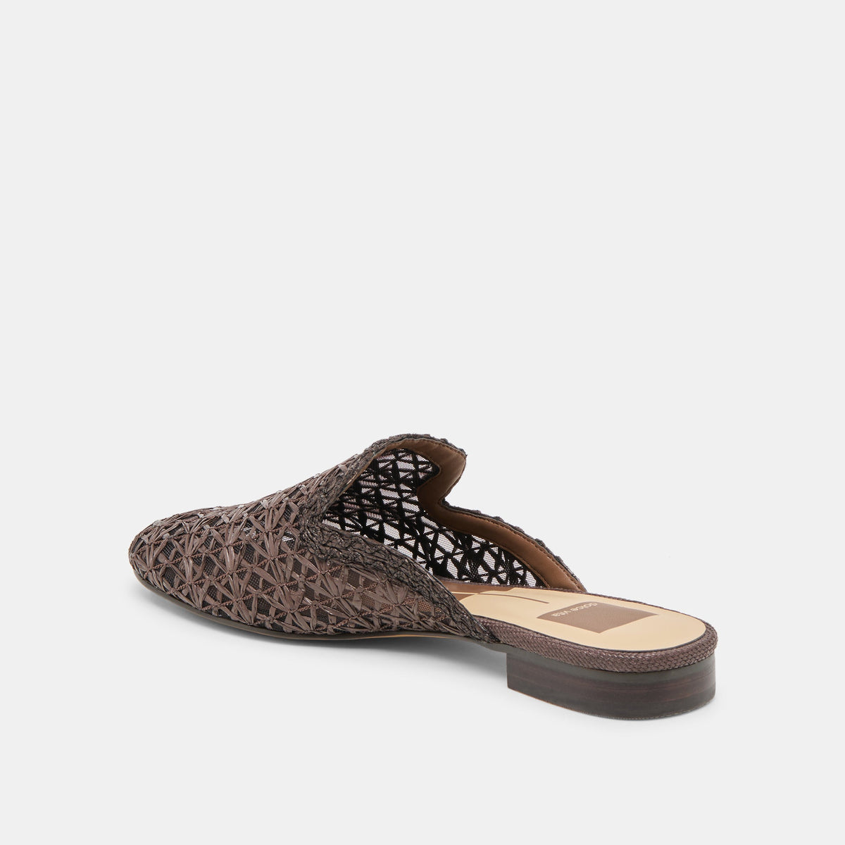 Kirt Chocolate Cross Hatch Raffia Flats | Dolce Vita