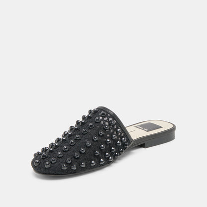 Rova Bead Onyx Beaded Mesh Flats | Dolce Vita