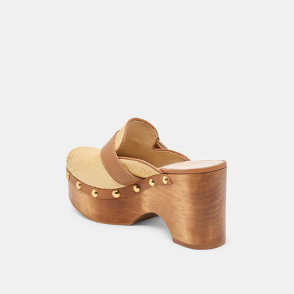 Debrah Lt Natural Raffia Clogs | Dolce Vita