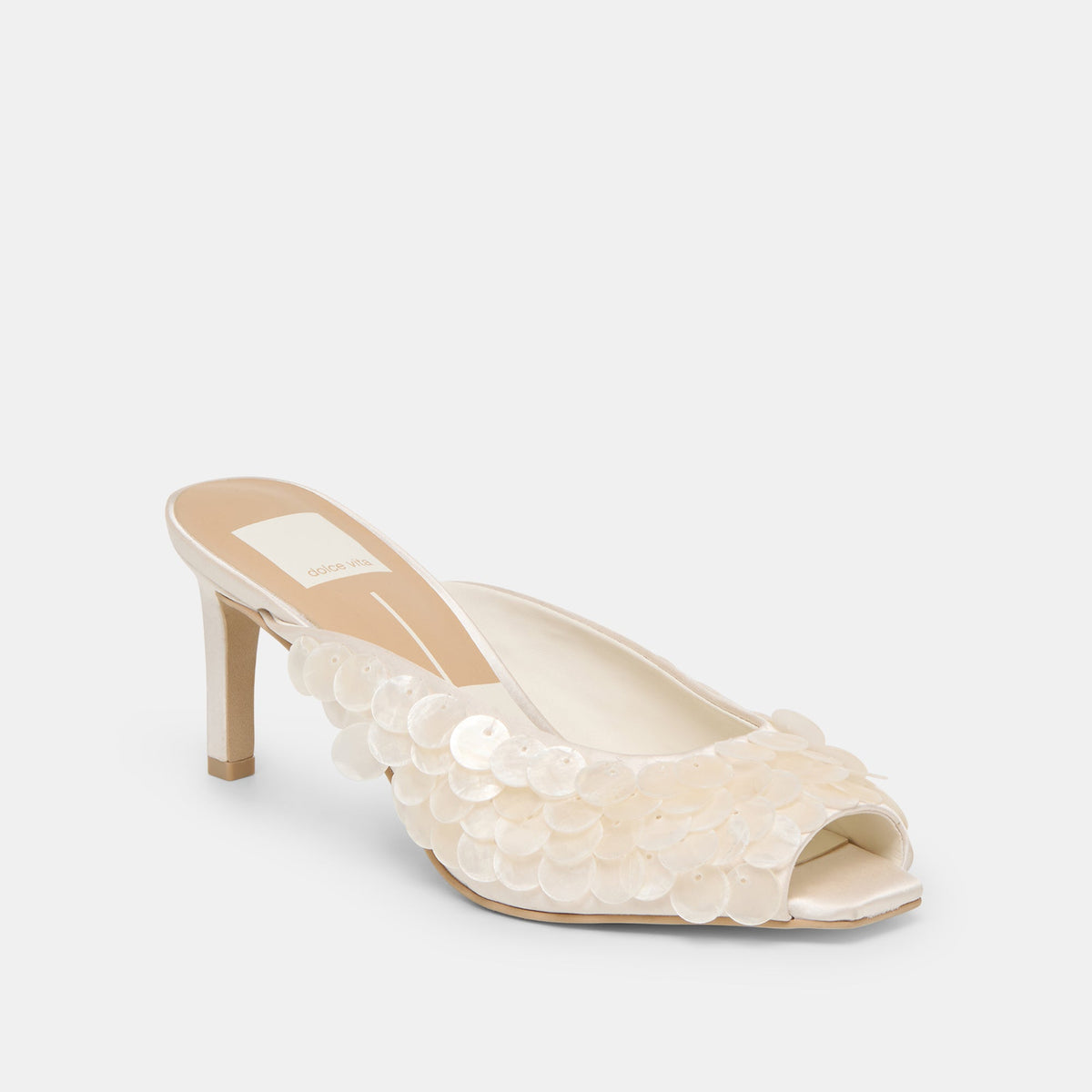 Samary Confetti Off White Satin Heels | Dolce Vita