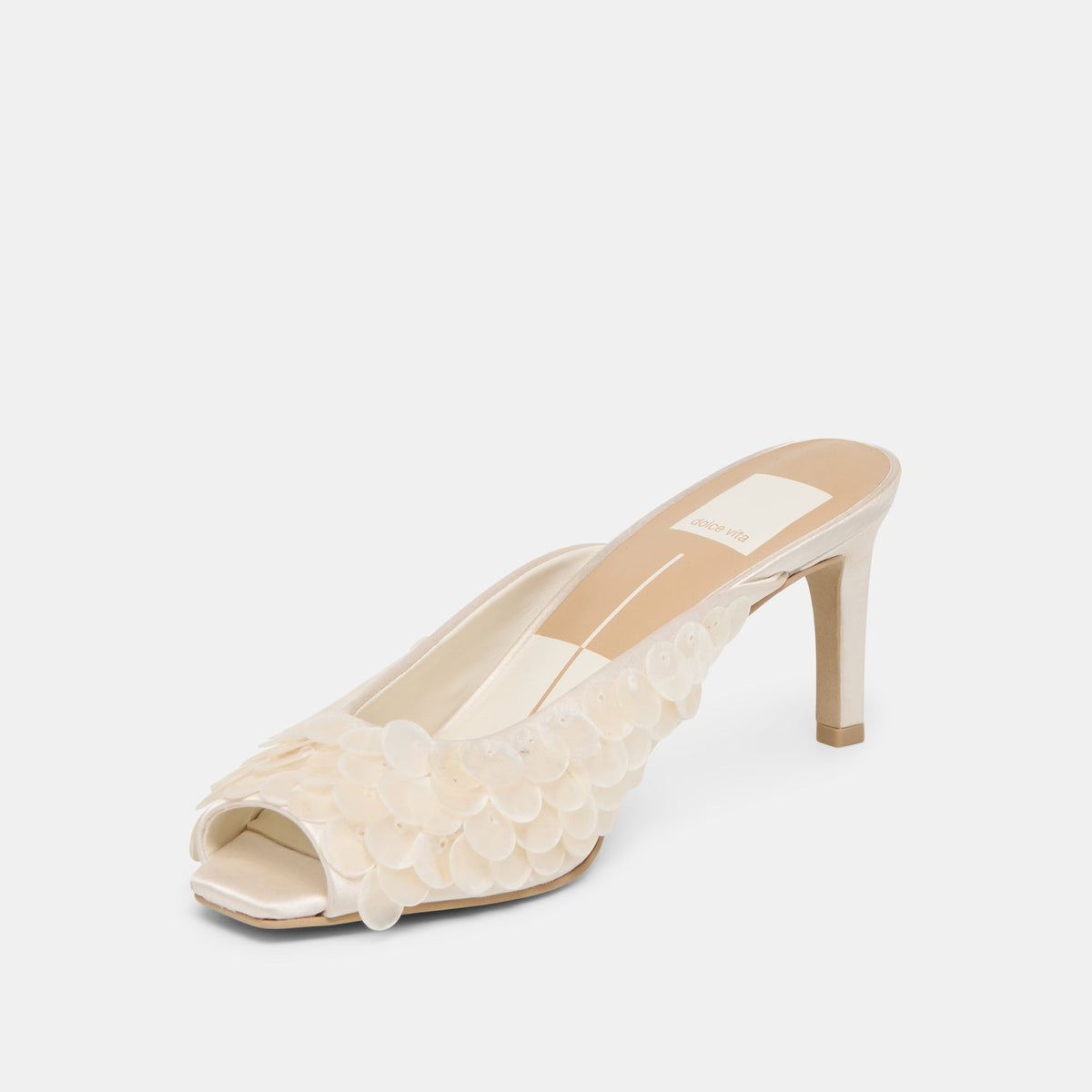 Samary Confetti Off White Satin Heels | Dolce Vita