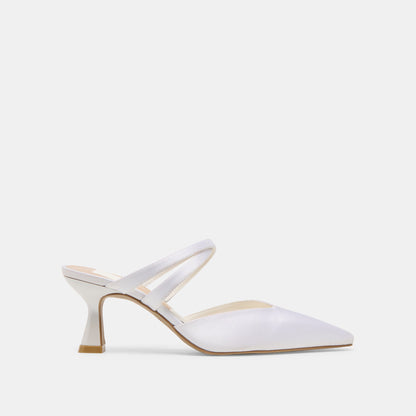 Linore True White Satin Heels | Dolce Vita