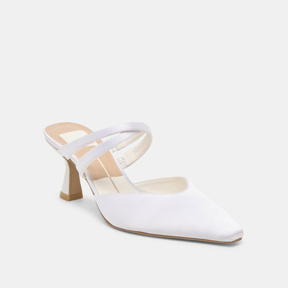 Linore True White Satin Heels | Dolce Vita